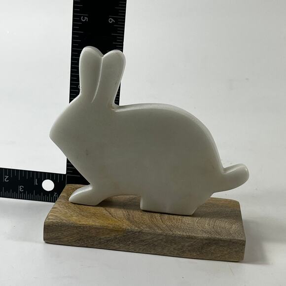 Carved Marble Bunny Rabbit Decor Shelf Desk Cabincore Easter Gift Home Display - Picture 9 of 11